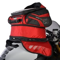 Oxford M30R Red Tank Bag -Motorcycle Riding Equipment Oxford M30R Magnetic Motorcycle Tank Bag Red Expanded