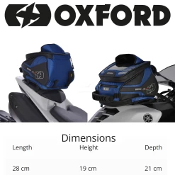 Oxford M4R Blue Tank N Tailer -Motorcycle Riding Equipment Oxford M4R Motorcycle Tank N Trailer OL257 Dimensions WM