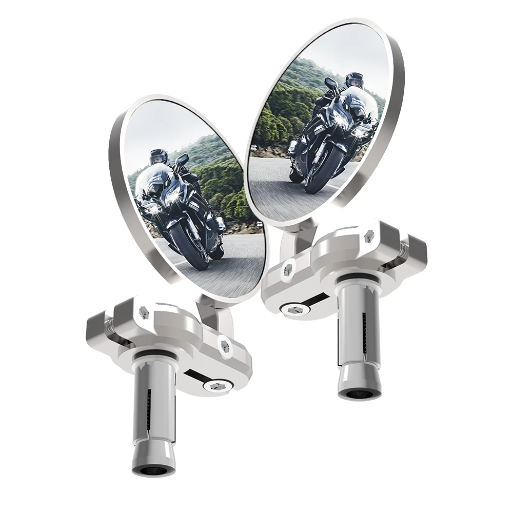Oxford Bar End Mirrors Silver 3 Oxford Bar End Mirrors Silver