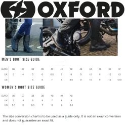 Oxford Tracker 2.0 Women’s Boots – Black -Motorcycle Riding Equipment Oxford Motorcycle Boots Size Guide 1 1