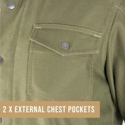 Oxford Original AA Shirt – Khaki -Motorcycle Riding Equipment Oxford Original AA Motorcycle Shirt Khaki 6