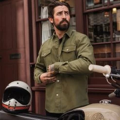 Oxford Original AA Shirt – Khaki -Motorcycle Riding Equipment Oxford Original AA Motorcycle Shirt Khaki Lifestyle 2