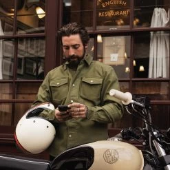 Oxford Original AA Shirt – Khaki -Motorcycle Riding Equipment Oxford Original AA Motorcycle Shirt Khaki Lifestyle 3
