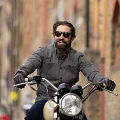 Oxford Original Ridgeback Shirt – Grey -Motorcycle Riding Equipment Oxford Original Ridgeback Mens Motorcycle Shirt Grey Lifestyle 3