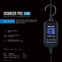 Oxford Oximiser Pro 1250 Battery Charger -Motorcycle Riding Equipment Oxford Oximiser Pro 1250 Motorcycle Battery Charger 8