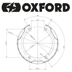 Oxford Type 2 QR Tank Adapter (Triumph) -Motorcycle Riding Equipment Oxford QR Motorcycle Tank Adapter 2 Dimensions