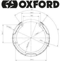 Oxford Type 4 QR Tank Adapter (Kawasaki) -Motorcycle Riding Equipment Oxford QR Motorcycle Tank Adapter 4 Dimensions
