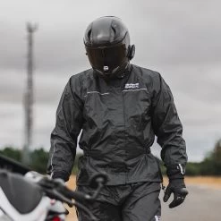 Oxford Rainseal Over Jacket – Black -Motorcycle Riding Equipment Oxford Rainseal Motorcycle Over Jacket Black Lifestyle 1