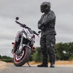 Oxford Rainseal Over Jacket – Black -Motorcycle Riding Equipment Oxford Rainseal Motorcycle Over Jacket Black Lifestyle 2