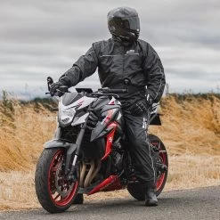 Oxford Rainseal Over Trousers – Black -Motorcycle Riding Equipment Oxford Rainseal Motorcycle Over Trousers Black Lifestyle 2