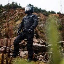 Oxford Rockland Trousers – Black -Motorcycle Riding Equipment Oxford Rockland Motorcycle Trousers Black Lifestyle 3