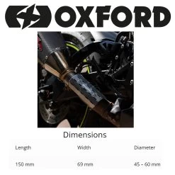 Oxford Scrambler Exhaust Heat Shield -Motorcycle Riding Equipment Oxford Scrambler Motorcycle Exhaust Heat Shield OX878 Size Guide
