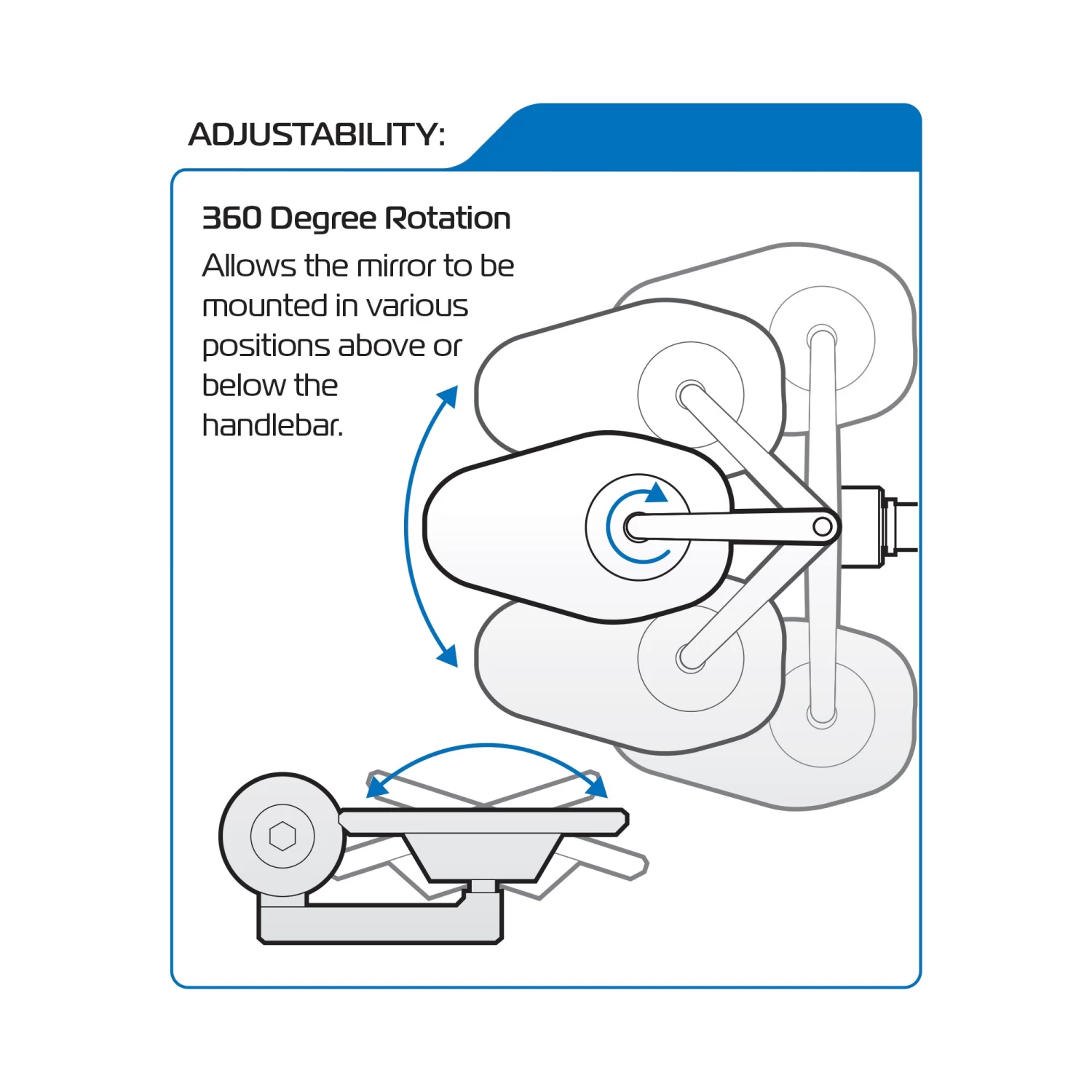 Oxford Shield 360 Bar End Mirror 5 Oxford Shield 360 Bar End Mirror - Image 3