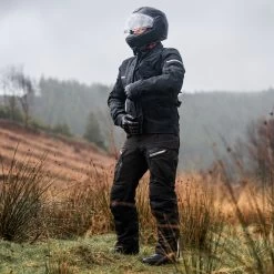 Oxford Stormland Trousers – Tech Black -Motorcycle Riding Equipment Oxford Stormland TriLaminate Motorcycle Trousers Black Lifestyle 4