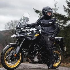 Oxford Stormland Trousers – Tech Black -Motorcycle Riding Equipment Oxford Stormland TriLaminate Motorcycle Trousers Black Lifestyle 5