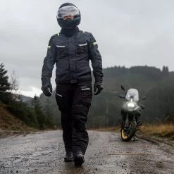 Oxford Stormland Trousers – Tech Black -Motorcycle Riding Equipment Oxford Stormland TriLaminate Motorcycle Trousers Black Lifestyle 8