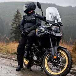 Oxford Stormland Trousers – Tech Black -Motorcycle Riding Equipment Oxford Stormland TriLaminate Motorcycle Trousers Black Lifestyle 9