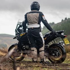 Oxford Stormland Trousers – Desert/Black/Orange -Motorcycle Riding Equipment Oxford Stormland TriLaminate Motorcycle Trousers Desert Lifestyle 3