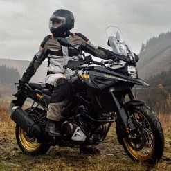 Oxford Stormland Trousers – Desert/Black/Orange -Motorcycle Riding Equipment Oxford Stormland TriLaminate Motorcycle Trousers Desert Lifestyle 4