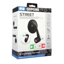 Oxford Street Right Hand Bar End Mirror -Motorcycle Riding Equipment Oxford Street Right Hand Motorcycle Bar End Mirror Black OX536 3