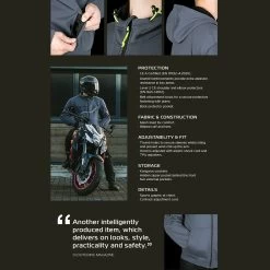 Oxford Super 2.0 Hoodie – Grey -Motorcycle Riding Equipment Oxford Super 2.0 Sports Motorcycle Hoodie Features 2