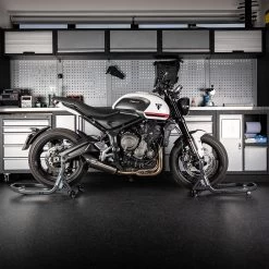 Oxford ZERO-G Rear Dolly Stand -Motorcycle Riding Equipment Oxford ZERO G Rear Dolly Motorcycle Paddock Stand OX296 Lifestyle 2