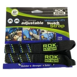 ROK Green Reflective Motorcycle Luggage Straps 1500 Mm