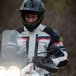 RST Adventure-X Jacket – Silver/Blue/Red -Motorcycle Riding Equipment RST Adventure X Motorcycle Jacket Silver Blue Red Lifestyle 1