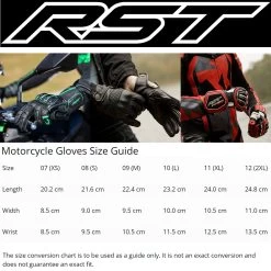 RST Urban Air 3 Mesh Gloves – Black/Black -Motorcycle Riding Equipment RST Mens Motorcycle Gloves Size Guide 6
