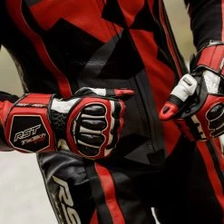 RST Tractech Evo 4 Gloves – Blue/White/Black -Motorcycle Riding Equipment RST TracTech Evo 4 Motorcycle Gloves Red Lifestyle 3 1