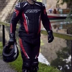 RST Tractech Evo 5 Leather Trousers – Red 15 RST Tractech Evo 5 Leather Trousers – Red -Motorcycle Riding Equipment RST Tractech 5 Leather Motorcycle Trousers Red Lifestyle 3