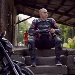 RST Tractech Evo 5 Leather Trousers – Red 17 RST Tractech Evo 5 Leather Trousers – Red -Motorcycle Riding Equipment RST Tractech 5 Leather Motorcycle Trousers Red Lifestyle 5