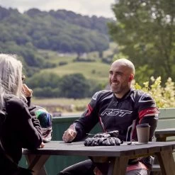 RST Tractech Evo 5 Leather Trousers – Red 18 RST Tractech Evo 5 Leather Trousers – Red -Motorcycle Riding Equipment RST Tractech 5 Leather Motorcycle Trousers Red Lifestyle 6