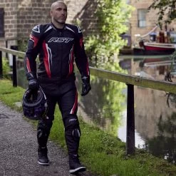 RST Tractech Evo 5 Leather Jacket – Red -Motorcycle Riding Equipment RST Tractech Evo 5 Leather Motorcycle Jacket Red Lifestyle 2