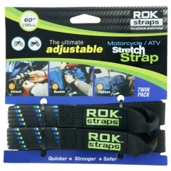 ROK Striped Motorcycle Luggage Straps 1500 Mm