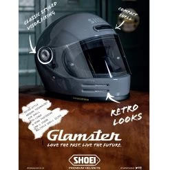 Shoei Glamster 06 Plain Helmet – Basalt Grey -Motorcycle Riding Equipment Shoei Glamster Helmet Lifestyle 1