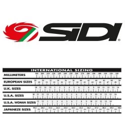 Sidi Trial Zero 2 Boots – Black -Motorcycle Riding Equipment Sidi Motorcycle Boots Size Guide 27