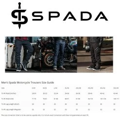 Spada Drifter Jeans – Washed Blue -Motorcycle Riding Equipment Spada Mens Motorcycle Trousers Size Guide WM 1