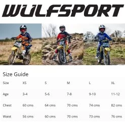 Wulfsport Cub Speedway Race Suit – Red -Motorcycle Riding Equipment Wulfsport Cub Suit Size Guide 1